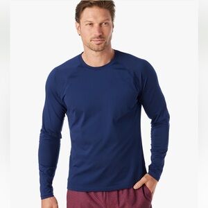 Fair Harbor Anchor Sun Protection 50 Navy Blue Swim Rash Guard Long Sleeve Shirt